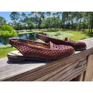 Franco Fortini Bonnie Brown Slingback Sandals Womens Size 6.5